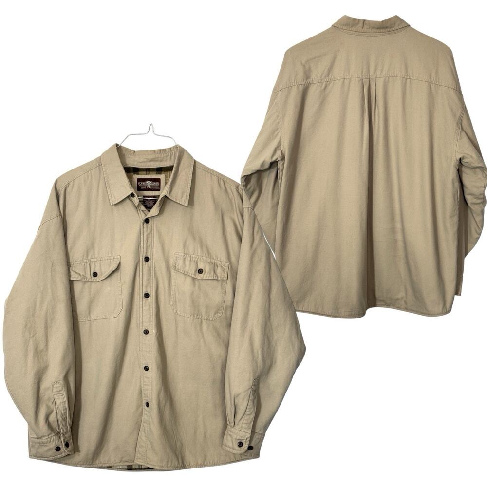 Levi’s Canvas Chore Jacket Flannel Lined Khaki Shacket XXL Barn Coat Workwear